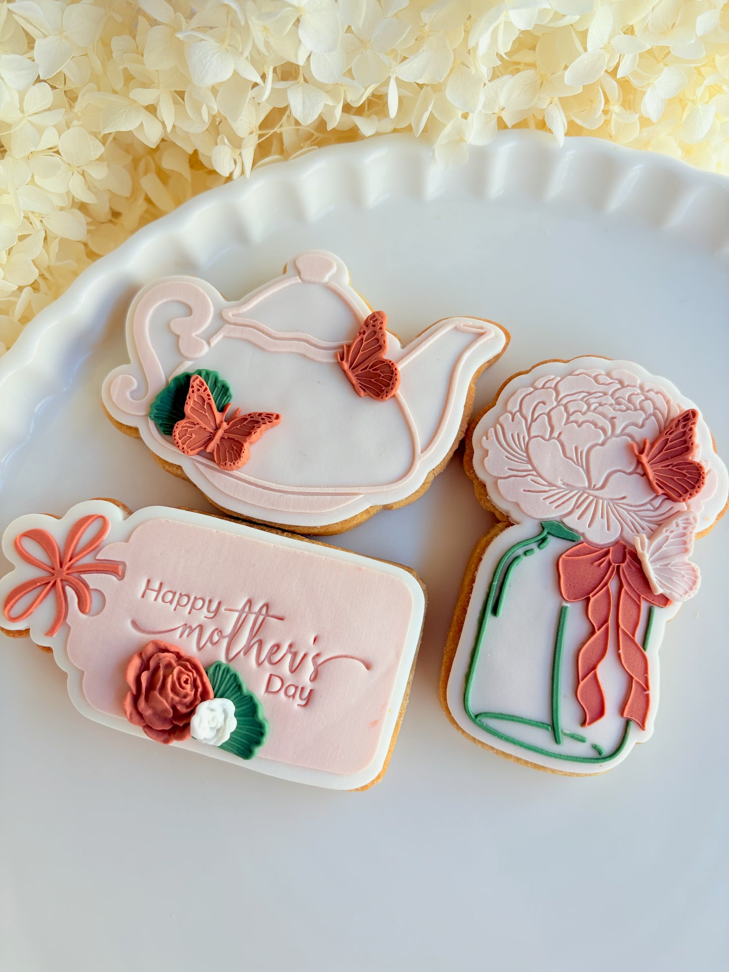 Peony Mason Jar Raised Cookie Stamp/Fondant Debosser & Cutter