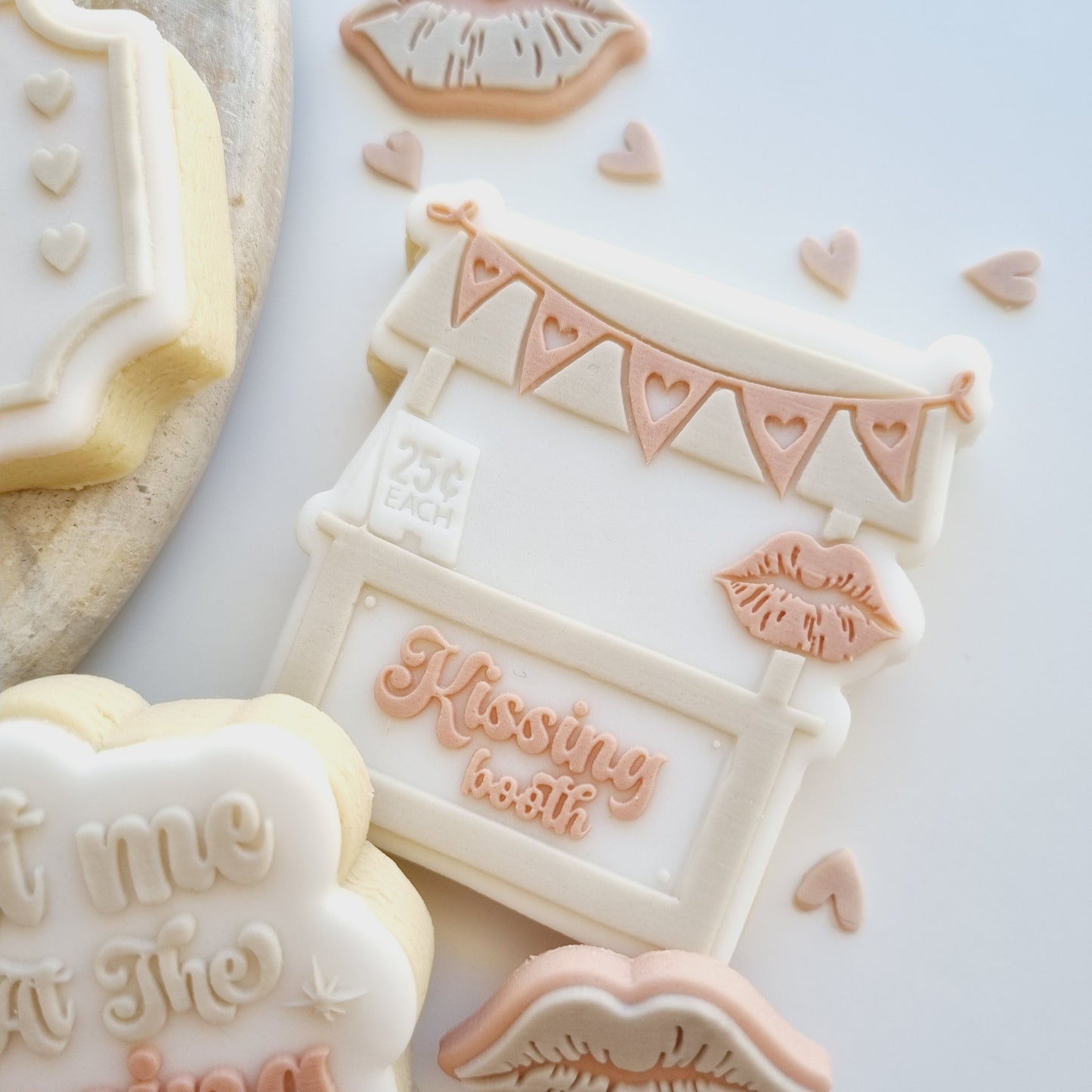 Valentines day kissing booth ticket kiss me lips meet me at the kissing booth cookie stamp cookie cutter stampandimpress