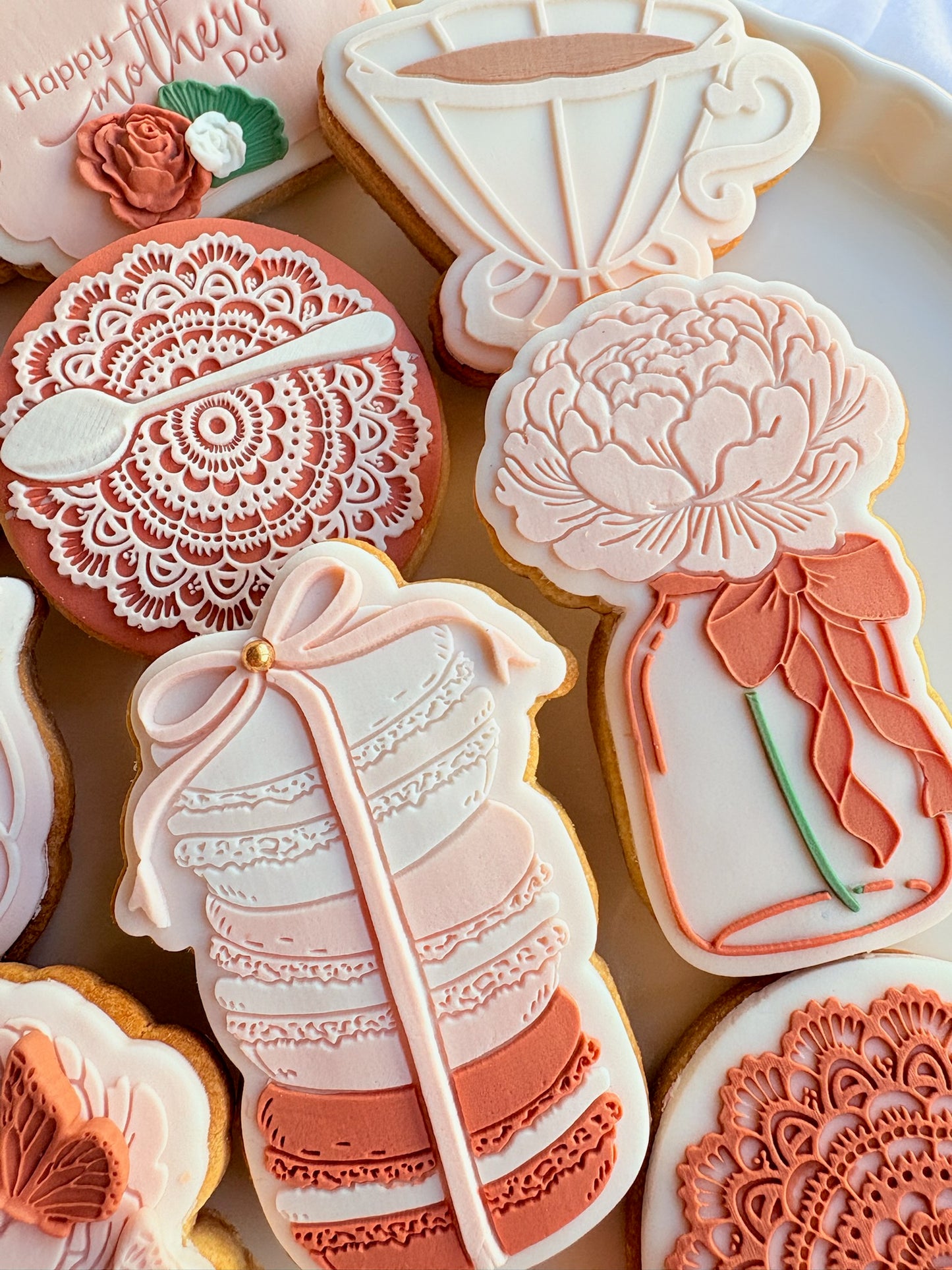 Peony Mason Jar Raised Cookie Stamp/Fondant Debosser & Cutter