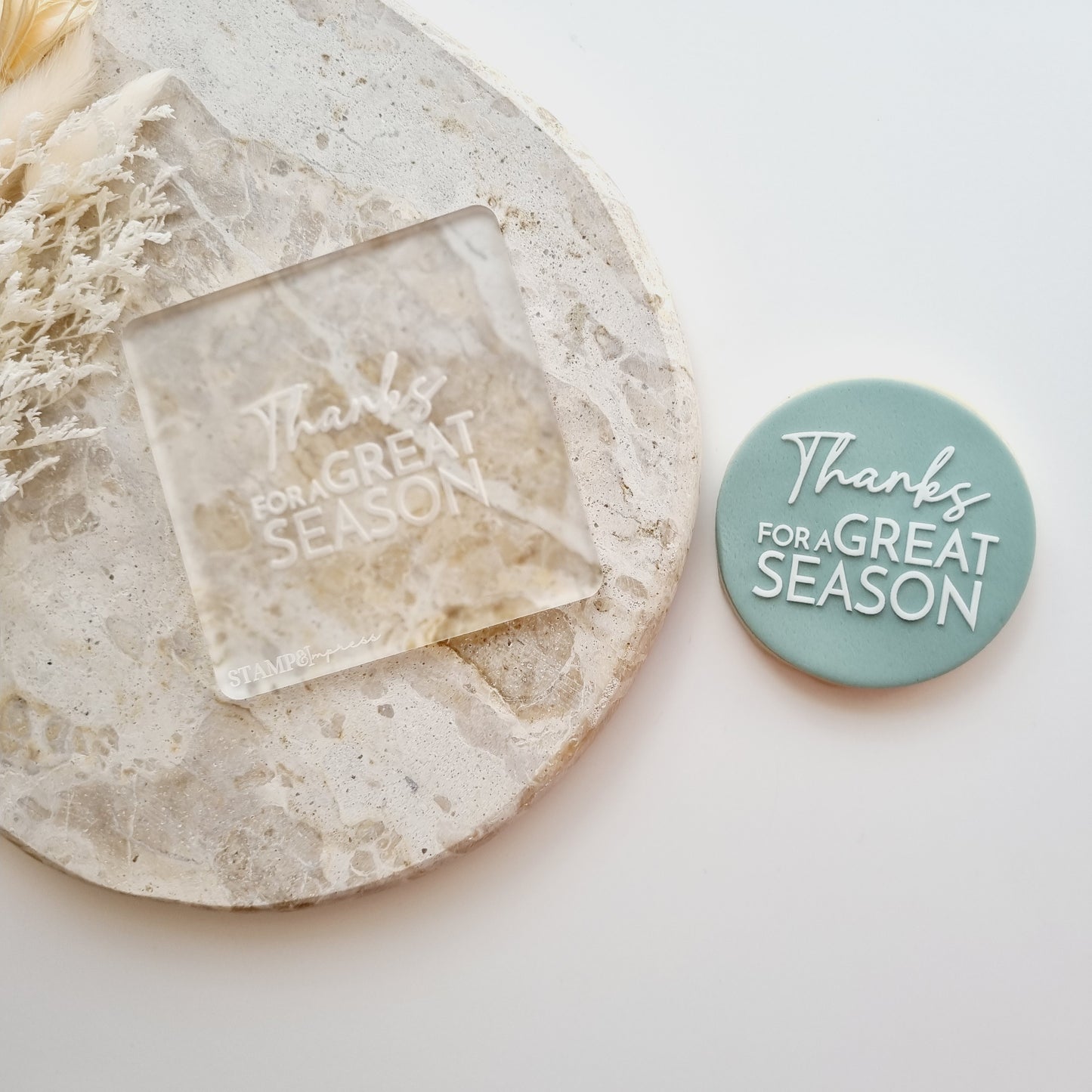Thanks for a Great Season Raised Cookie Stamp/Fondant Debosser