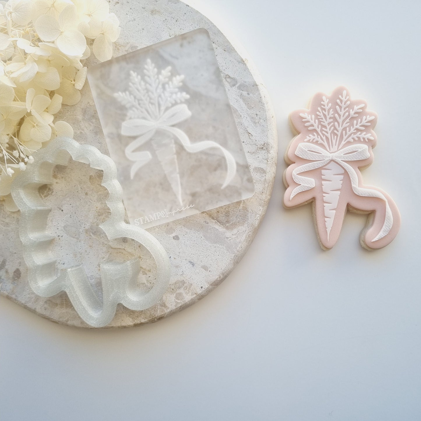 bunch of carrots easter vintage carrot texture bow bows cookie stamp fondant debosser stampandimpress cookie cutter