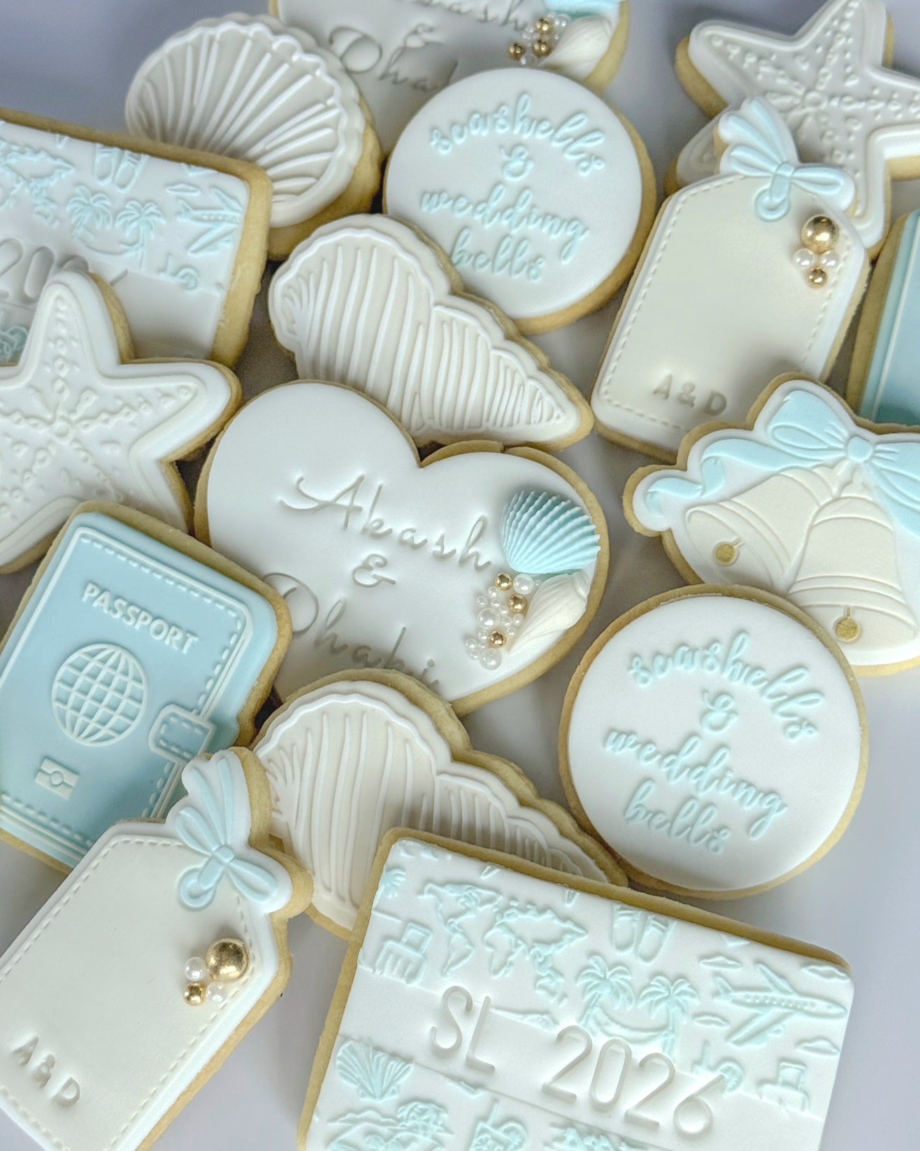 seashells & wedding bells clam shell conch shell passport bag tag travel holiday starfish cookie stamps cookie cutters stampandimpress