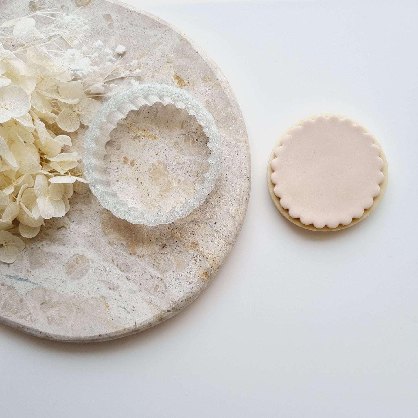 scalloped circle cutter scallop wavy cookie stamp cookie cutter stampandimpress