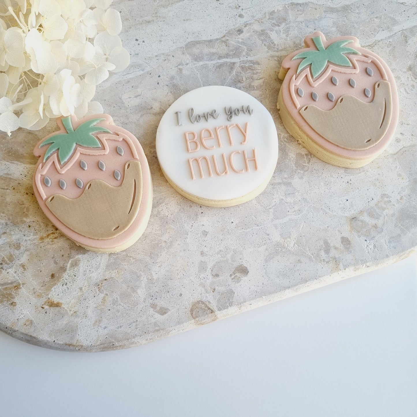 Chocolate Covered Strawberry Raised Cookie Stamp/Fondant Debosser
