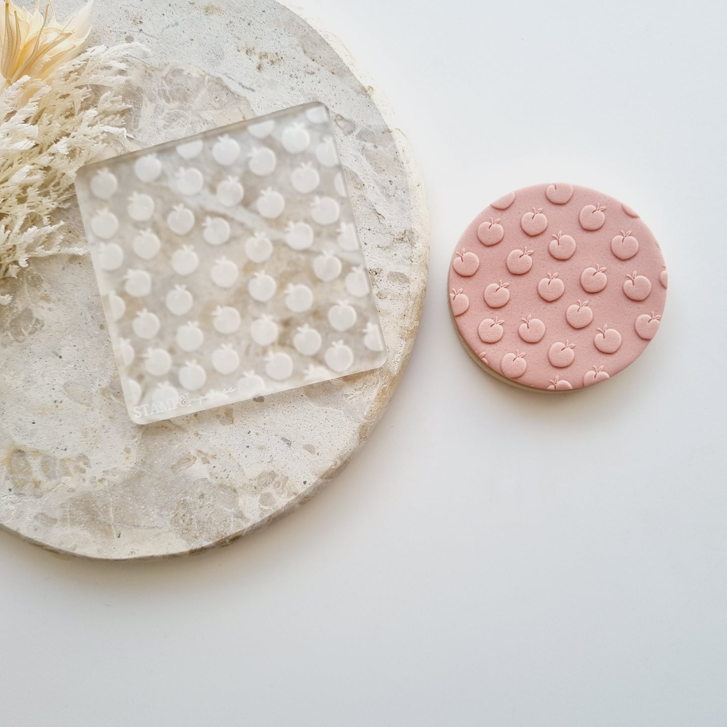 Peach Pattern Raised Cookie Stamp/Fondant Debosser