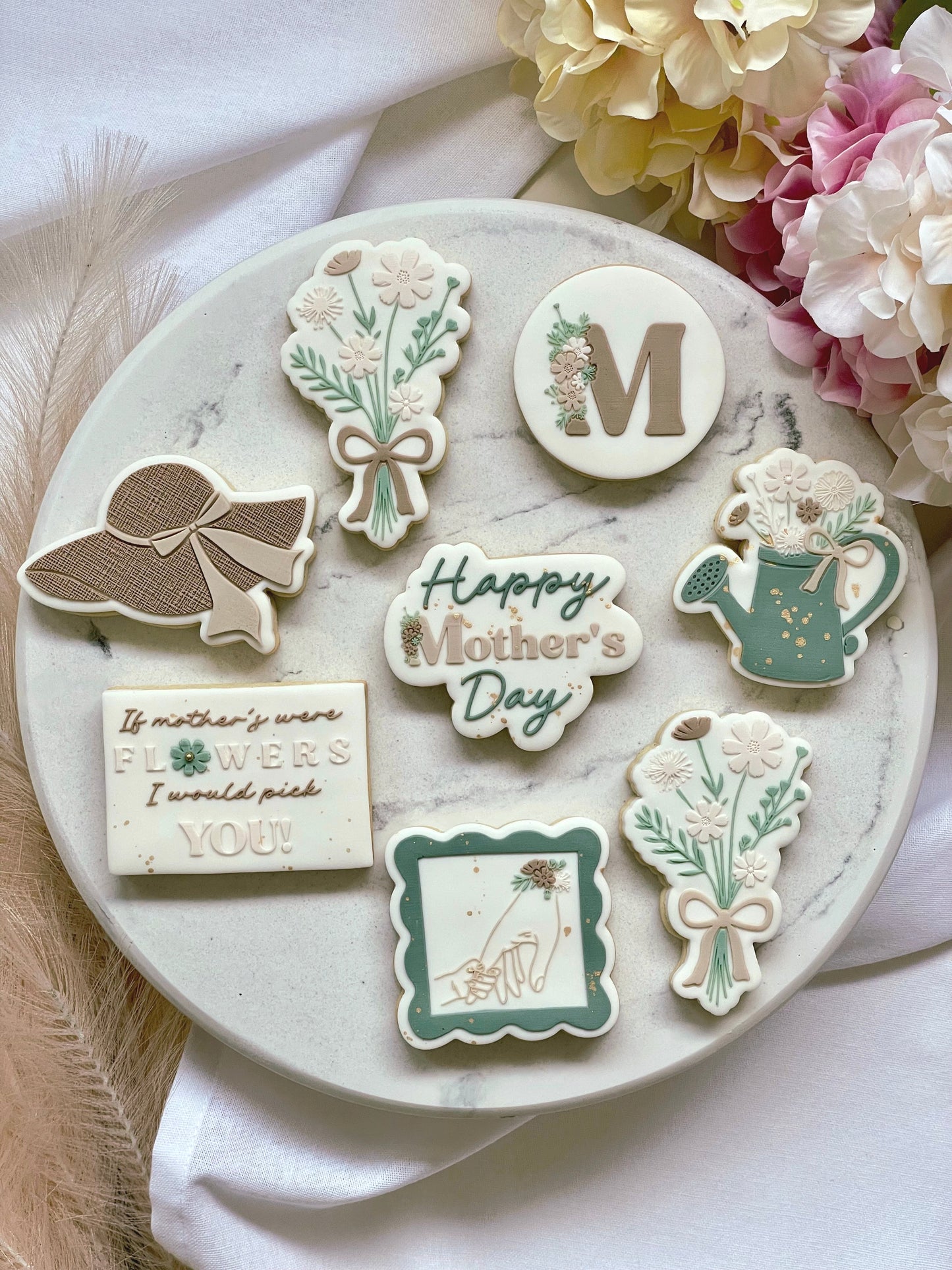 Frame with Wildflower Hands Raised Cookie Stamp/Fondant Debosser & Cutter