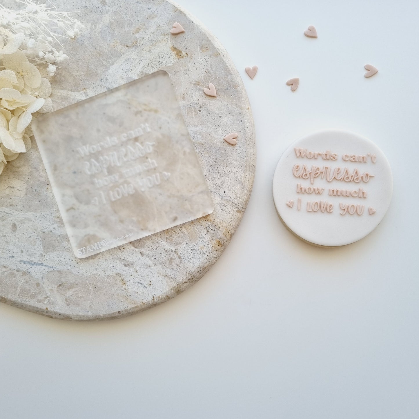 words can't espresso how much i love you coffee beans takeaway coffee latte heart valentines day cookie stamp cookie cutter stampandimpress