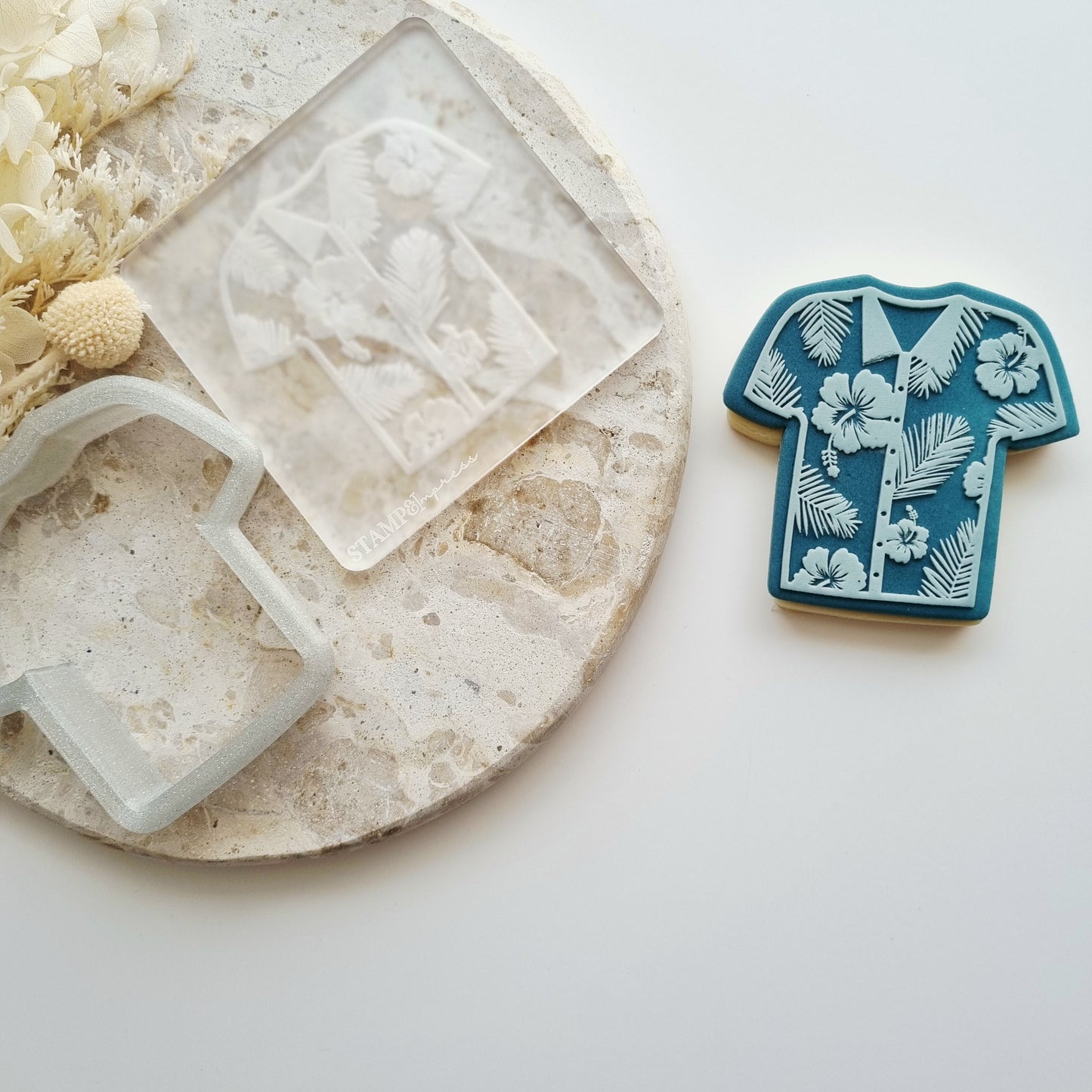 Hawaiian Shirt Raised Cookie Stamp/Fondant Debosser & Cutter