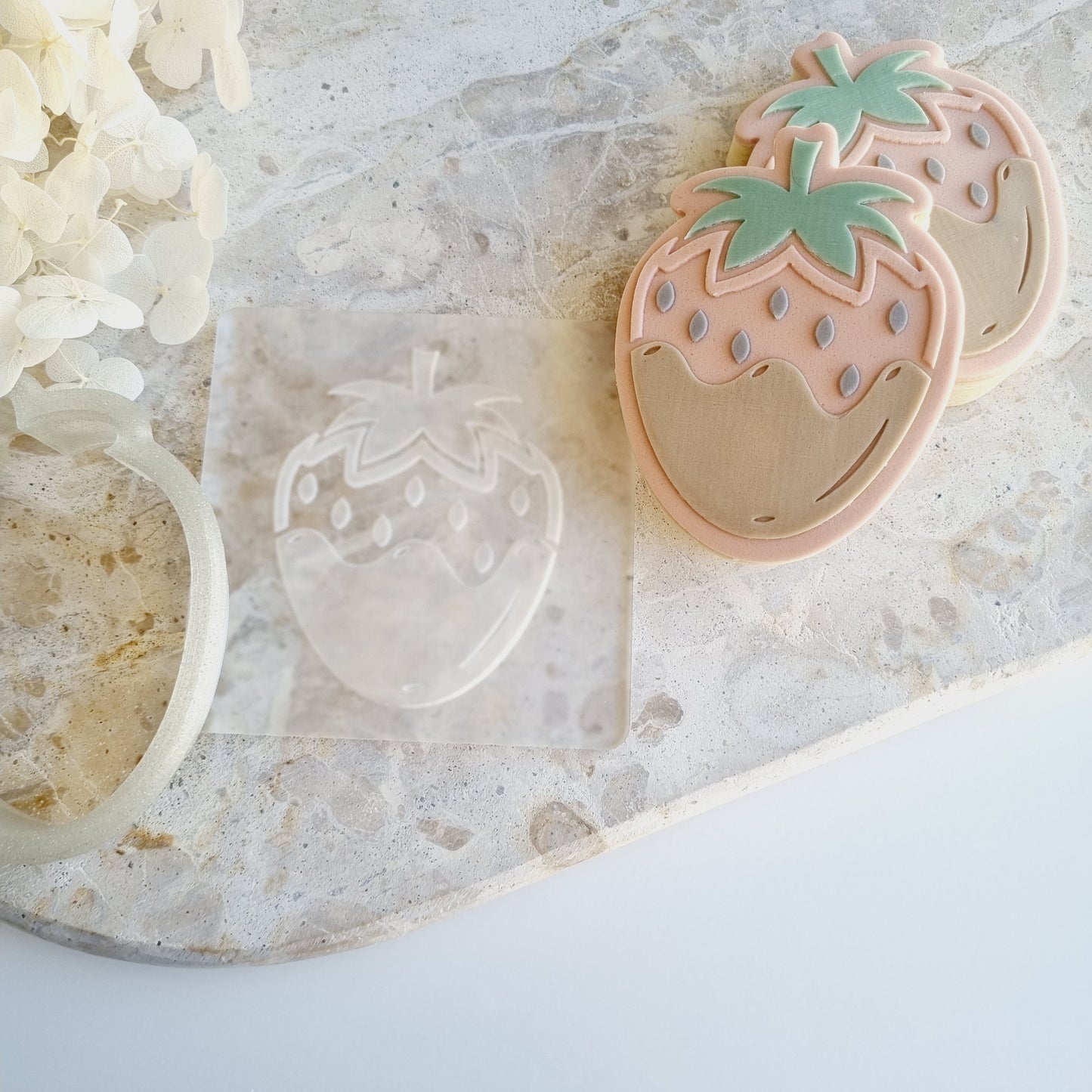 Chocolate Covered Strawberry Raised Cookie Stamp/Fondant Debosser