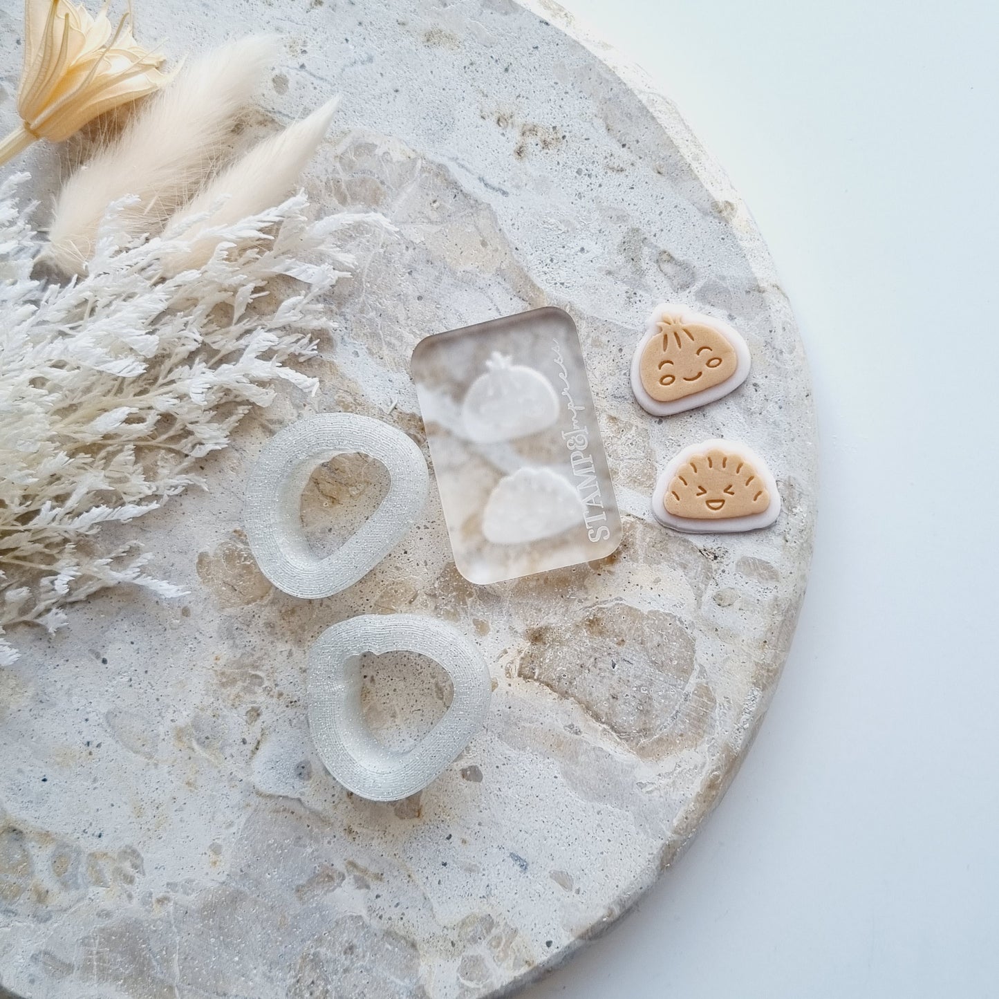 Mini Dumpling Set Raised Cookie Stamp/Fondant Debosser & Cutters