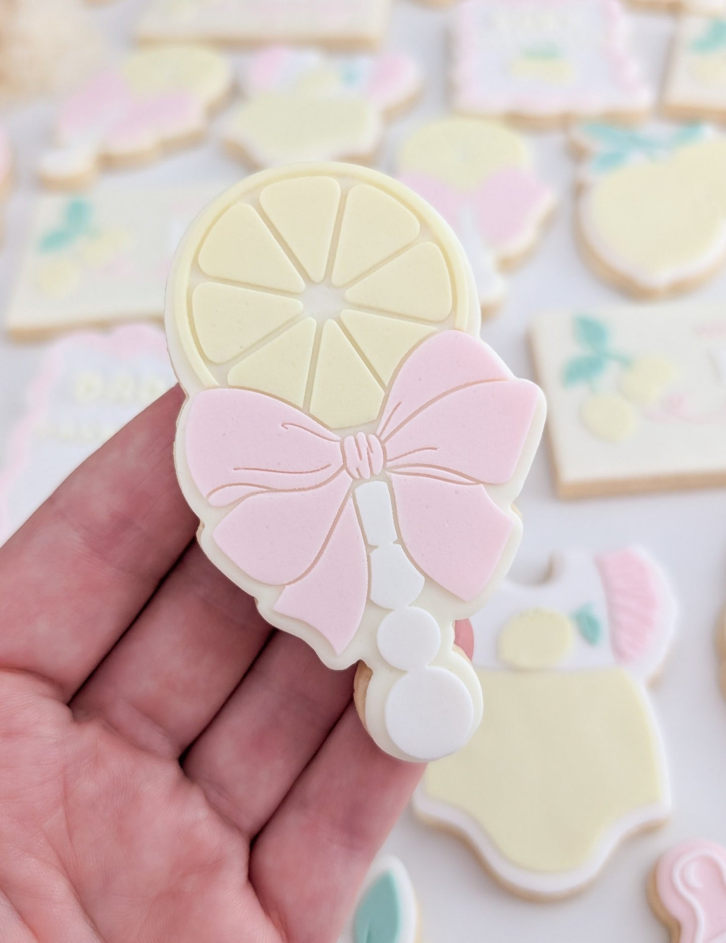 Lemon Rattle (Large Bow) Raised Cookie Stamp/Fondant Debosser & Cutter