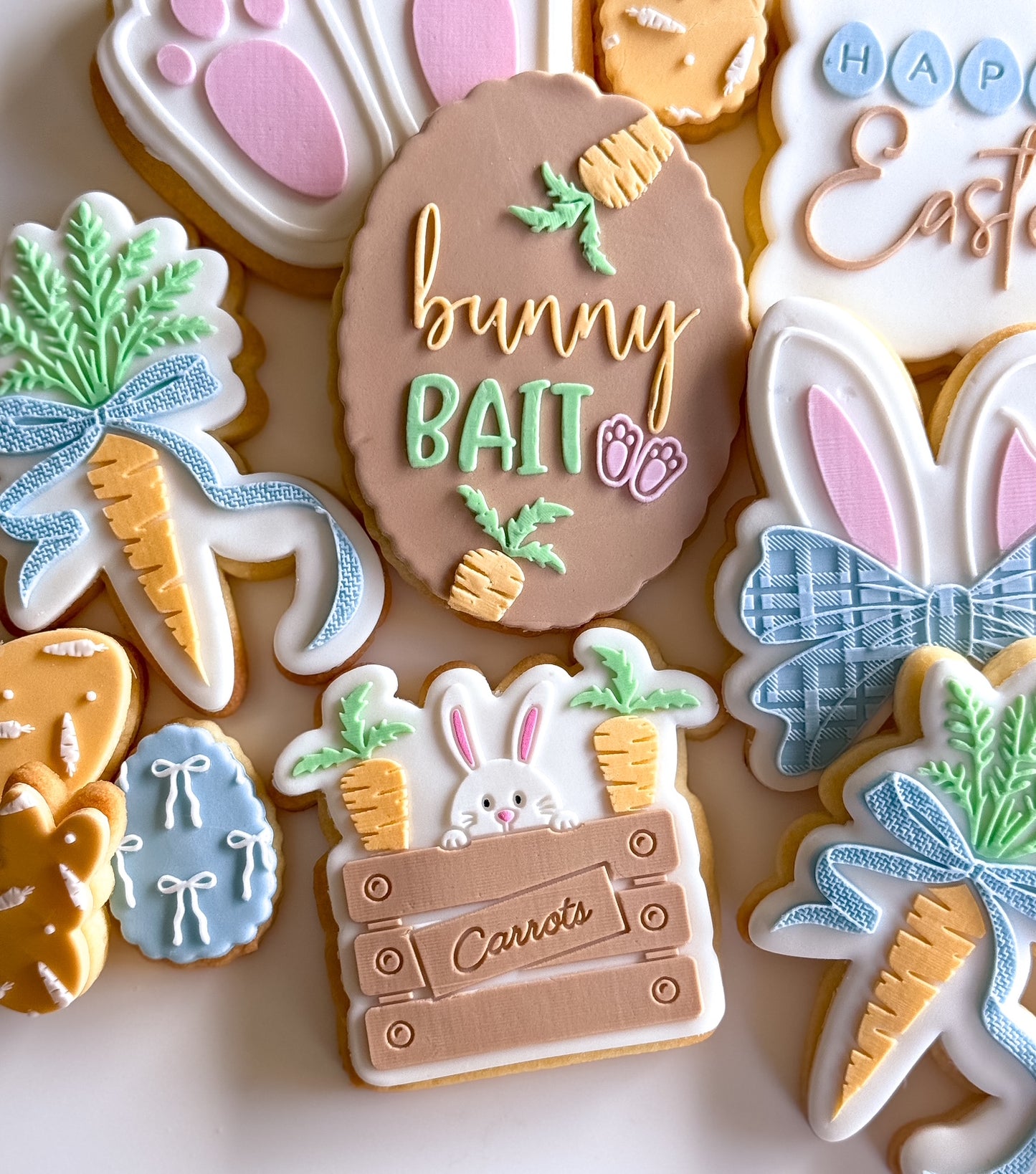 easter fondant debosser cookie stamp cookie cutter stampandimpress happy easter bunny bait carrot carrots bunny feet