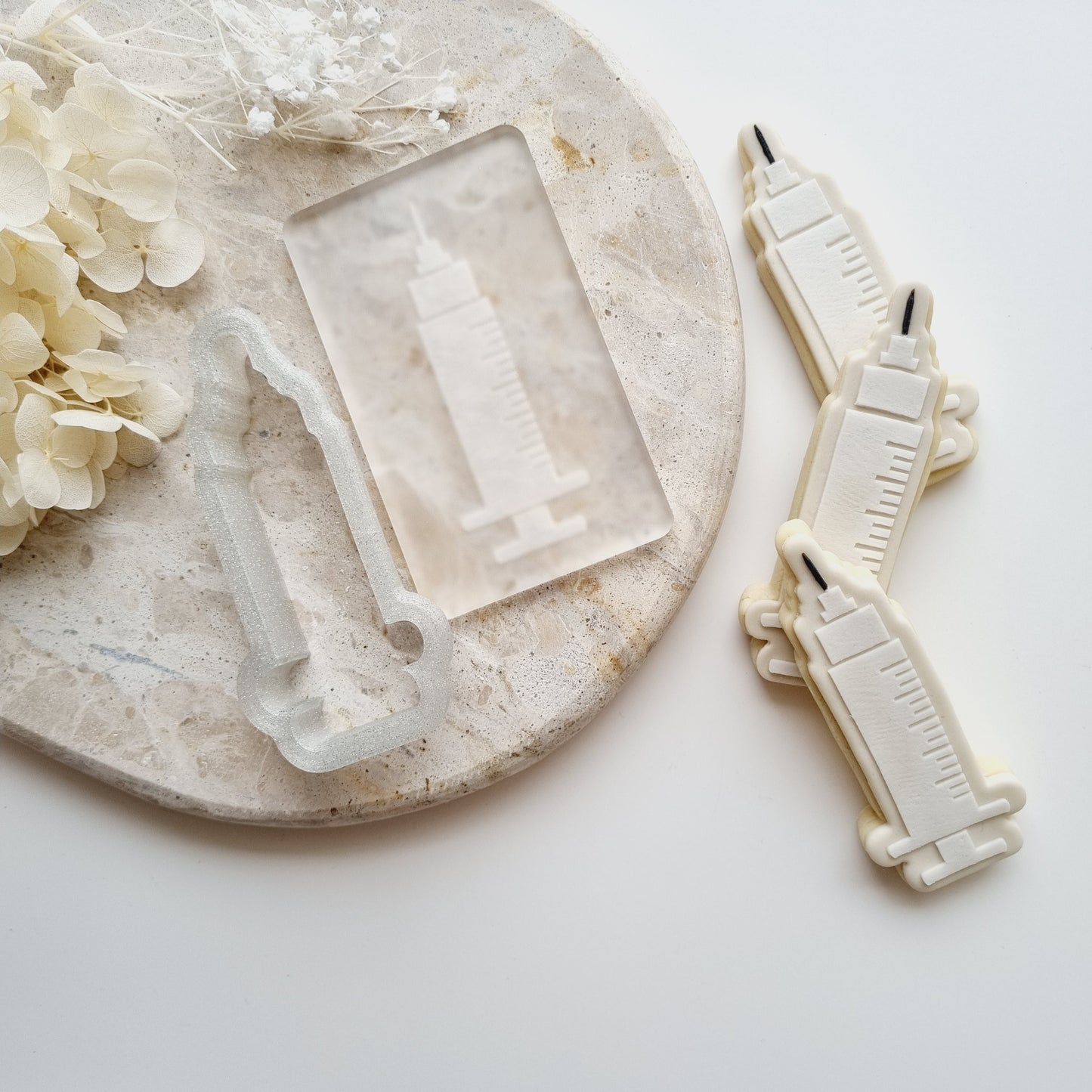 syringe needle medical doctor nurse thank you stethoscope cookie stamp cookie cutter stampandimpress