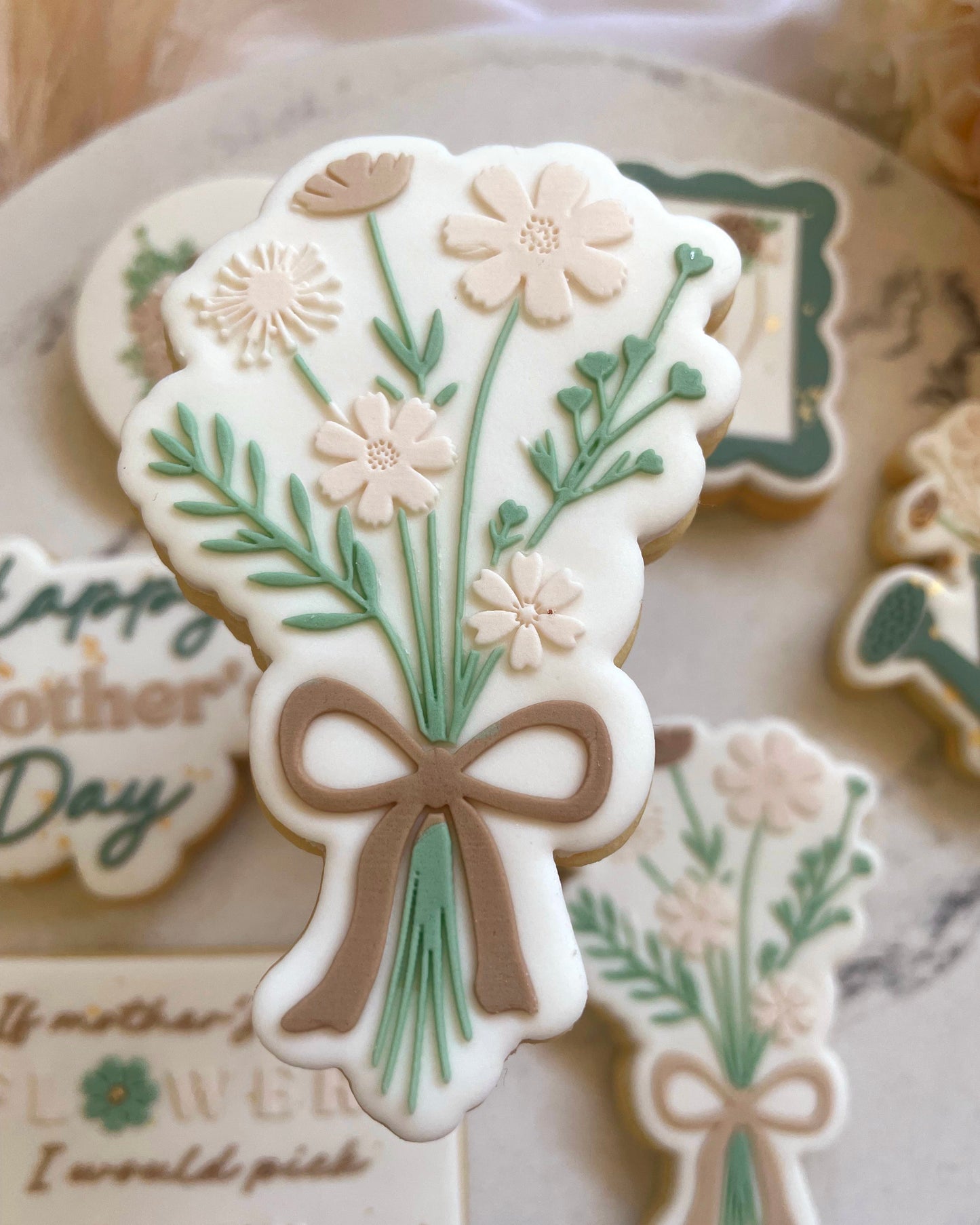 Wildflower Bunch with Bow Raised Cookie Stamp/Fondant Debosser & Cutter