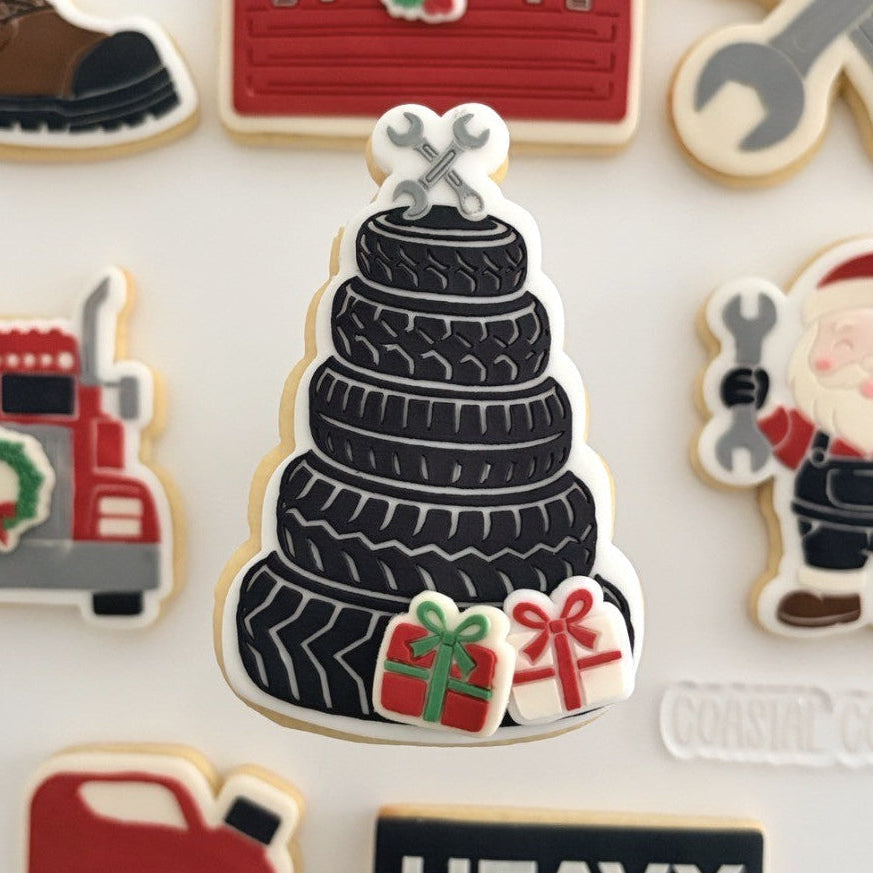 Tyre Stack Christmas Tree Raised Cookie Stamp/Fondant Debosser & Cutter