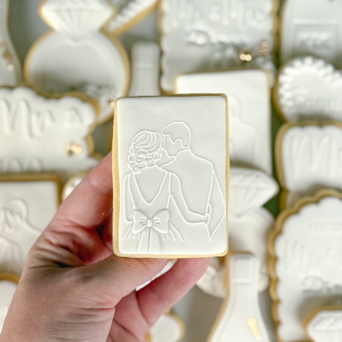 diamond ring cookie stamp cookie cutter stampandimpress wedding engagement bride and groom mr & mrs engaged future mr & mrs champagne bottle