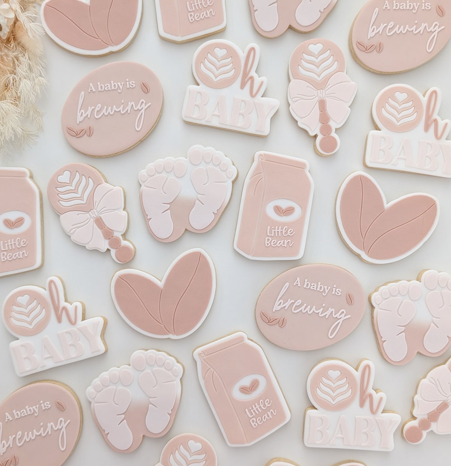 a baby is brewing coffee beans little bean coffee cup baby feet oh baby coffee rattle cookie stamp cookie cutter stampandimpress