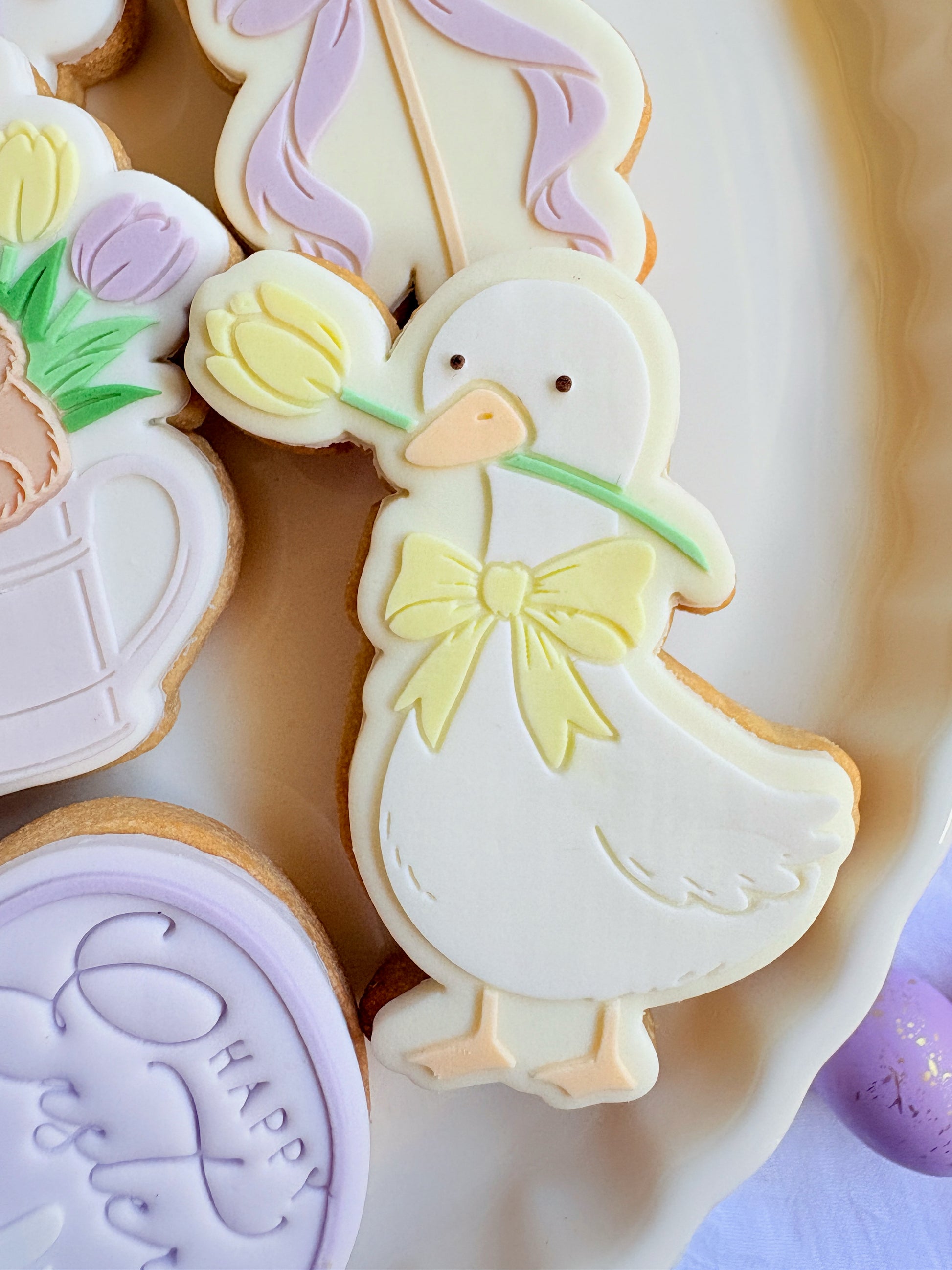 happy geese-ter geese bunch of tulips tulip egg pop with bow goose tulip flower bunny in watering can happy easter easter bunny rabbit goose with tulip easter egg with bow ribbon cookie stamp cookie cutter stampandimpress