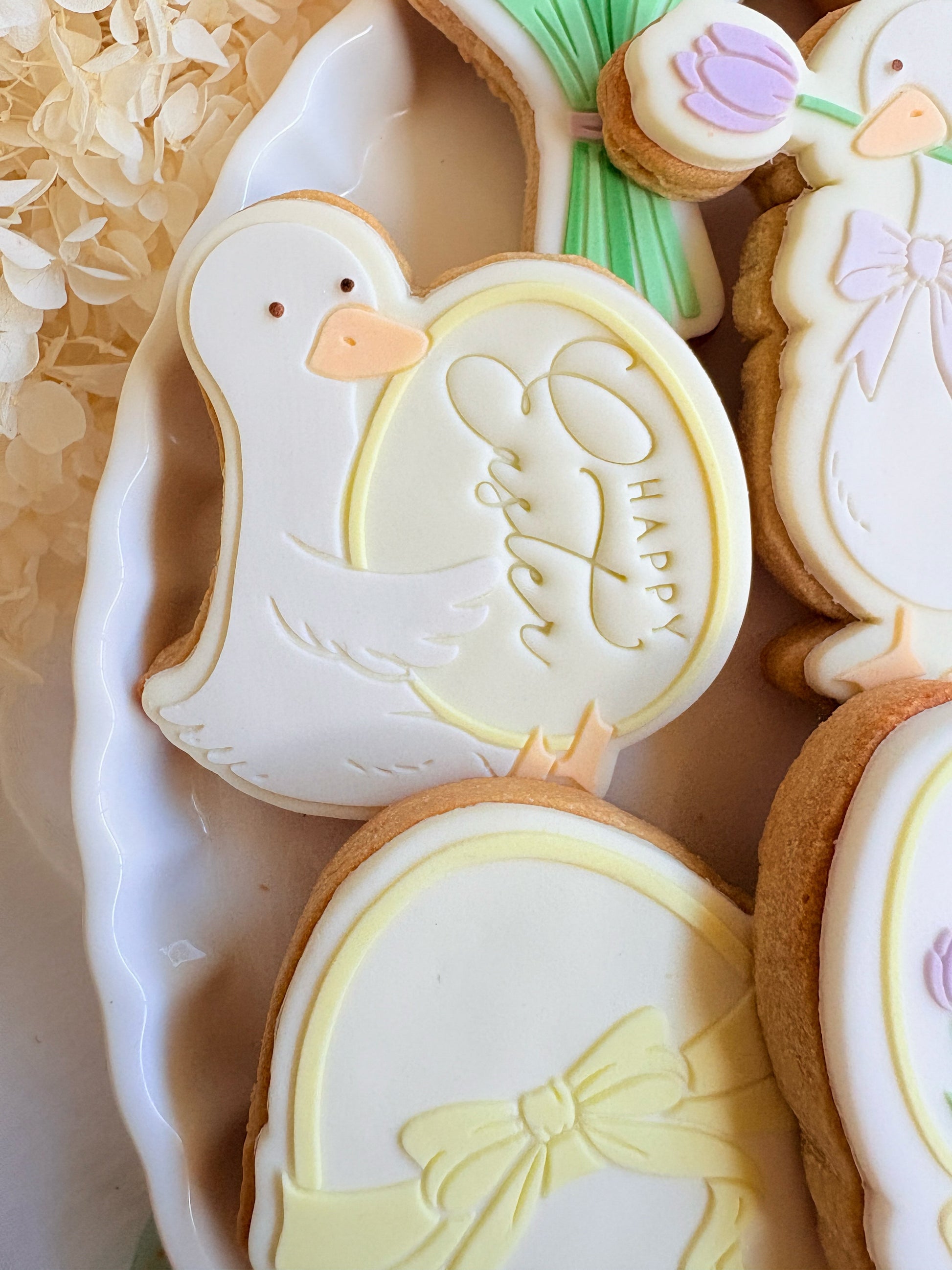 happy geese-ter geese bunch of tulips tulip egg pop with bow goose tulip flower bunny in watering can happy easter easter bunny rabbit goose with tulip easter egg with bow ribbon cookie stamp cookie cutter stampandimpress