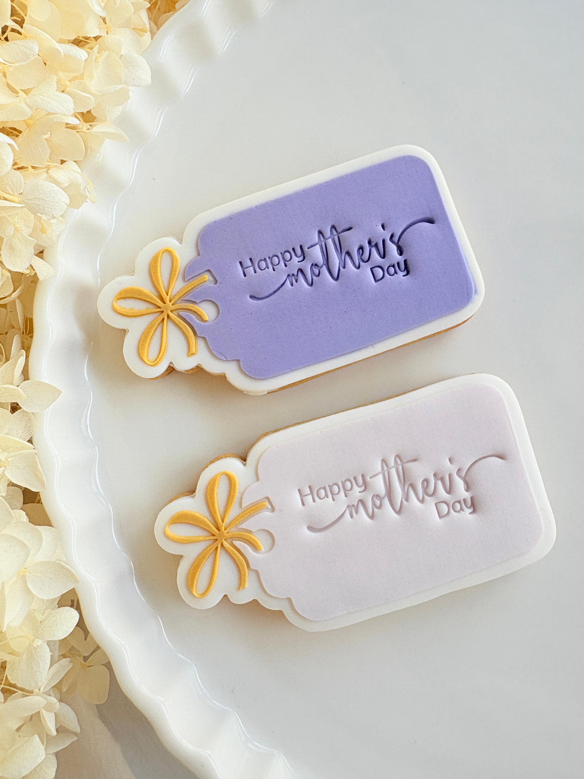gift tag happy mothers day fondant cookie stamp cookie cutter stampandimpress