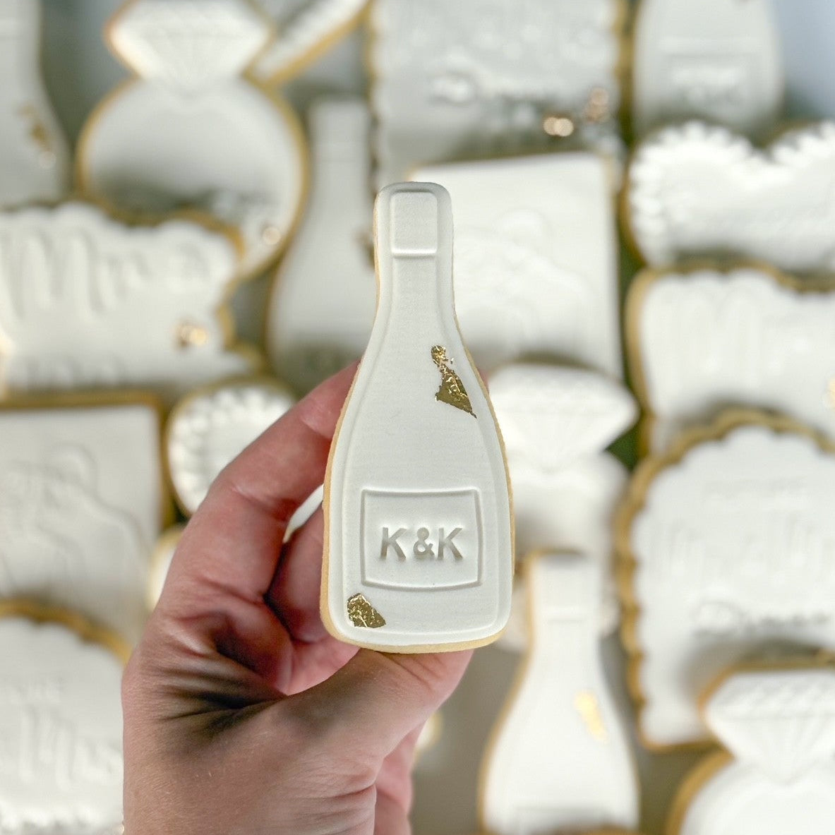 diamond ring cookie stamp cookie cutter stampandimpress wedding engagement bride and groom mr & mrs engaged future mr & mrs champagne bottle