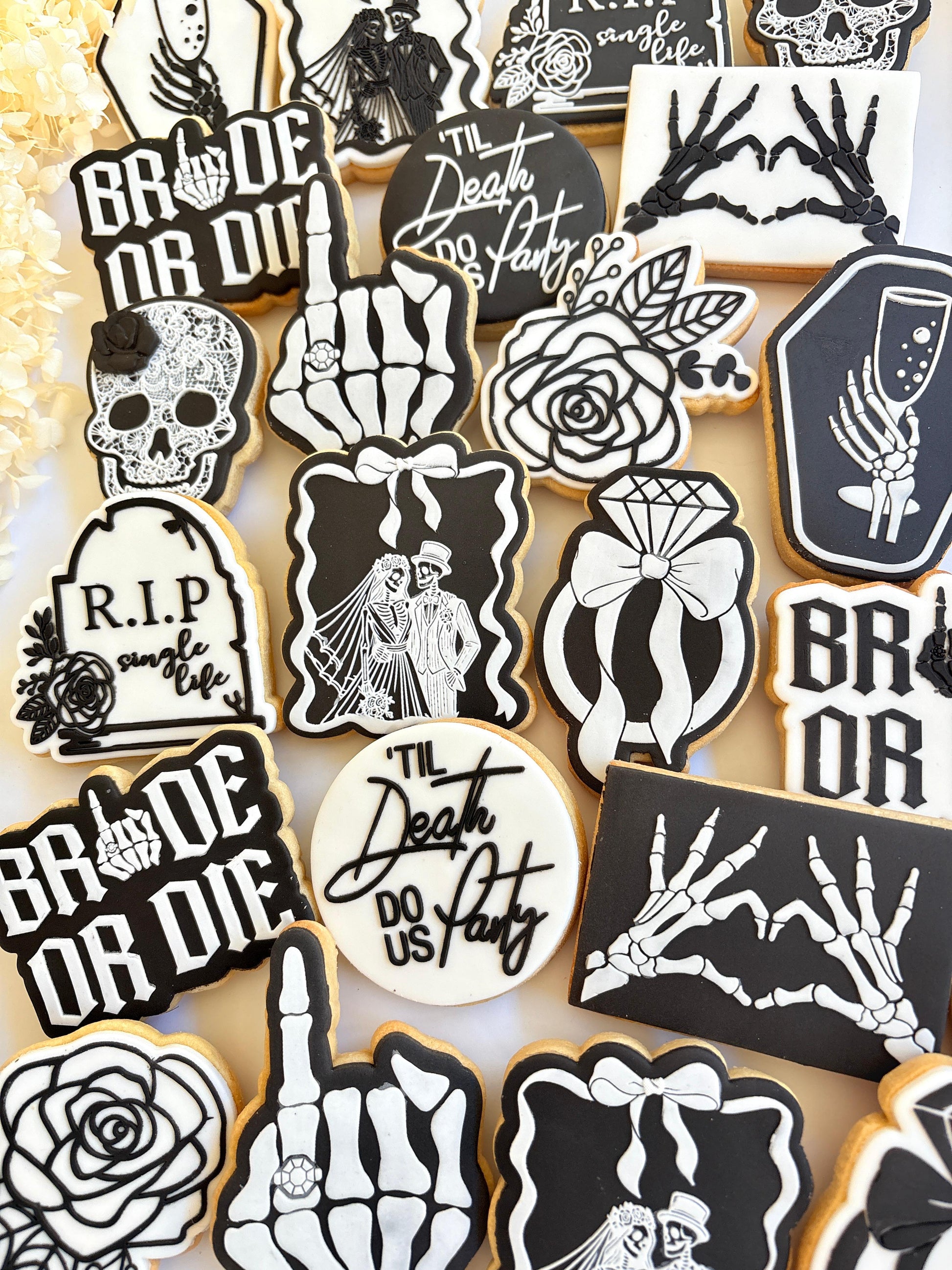bride or die ring finger wedding ring hens skeleton cookie stamp cookie cutter stampandimpress bride and groom