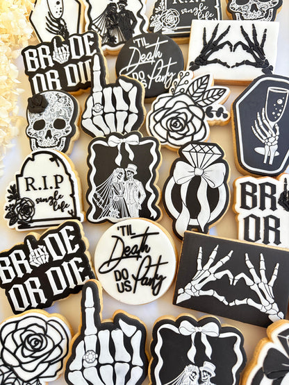 bride or die ring finger wedding ring hens skeleton cookie stamp cookie cutter stampandimpress bride and groom