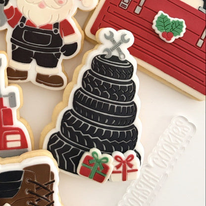 Tyre Stack Christmas Tree Raised Cookie Stamp/Fondant Debosser & Cutter