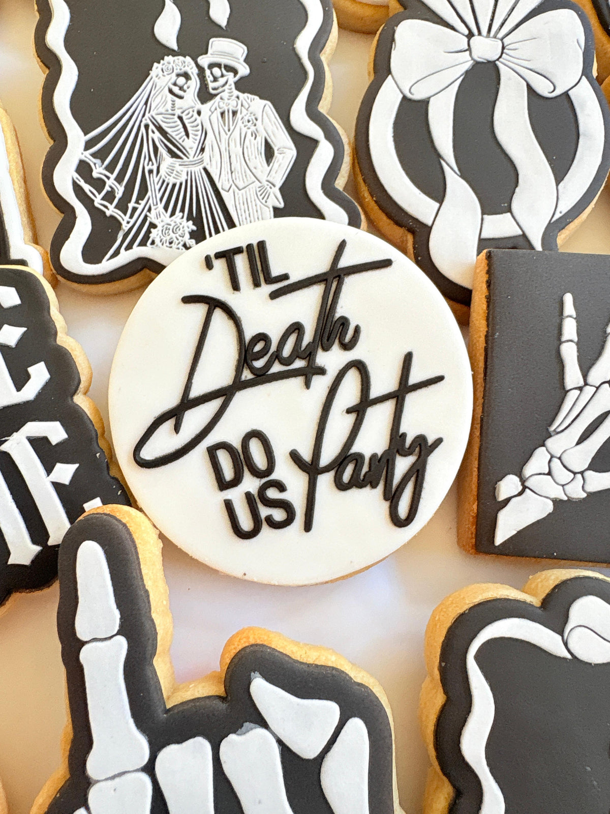 bride or die ring finger wedding ring hens skeleton cookie stamp cookie cutter stampandimpress bride and groom til death do us party