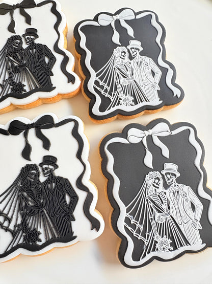 bride or die ring finger wedding ring hens skeleton cookie stamp cookie cutter stampandimpress bride and groom
