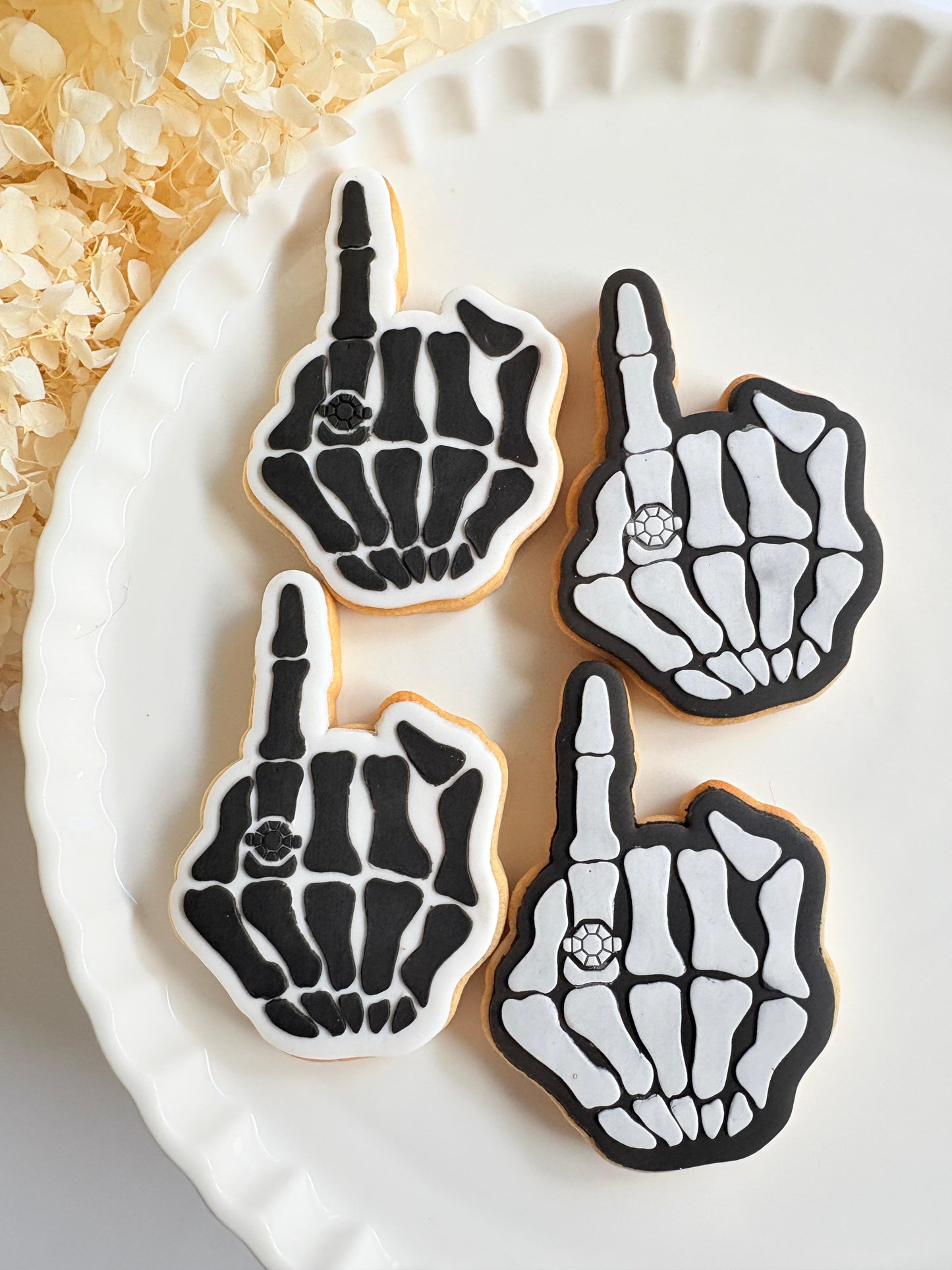 bride or die ring finger wedding ring hens skeleton cookie stamp cookie cutter stampandimpress