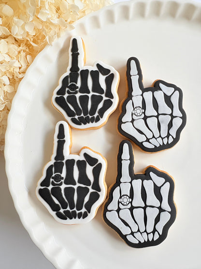 bride or die ring finger wedding ring hens skeleton cookie stamp cookie cutter stampandimpress