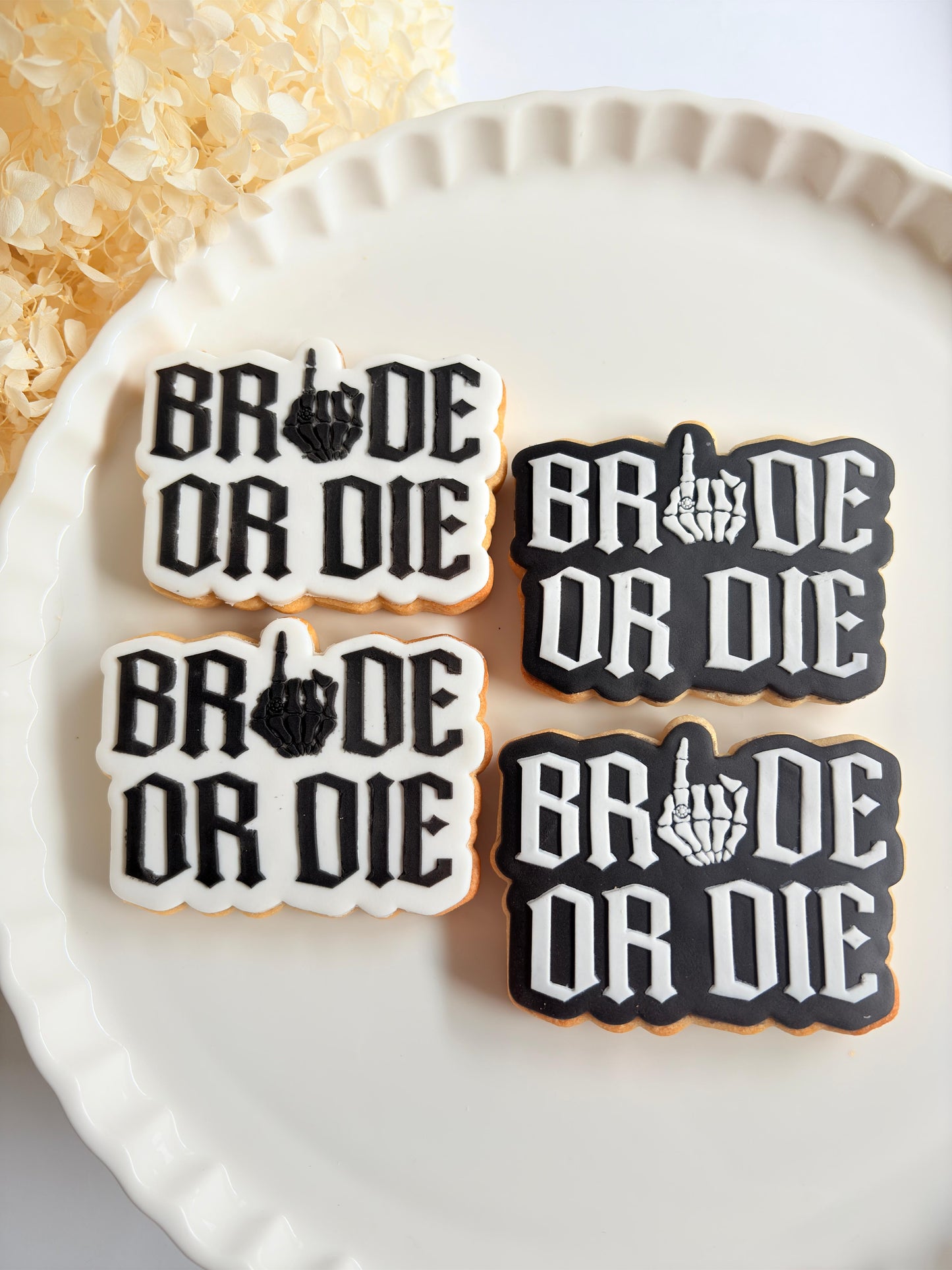 bride or die ring finger wedding ring hens skeleton cookie stamp cookie cutter stampandimpress