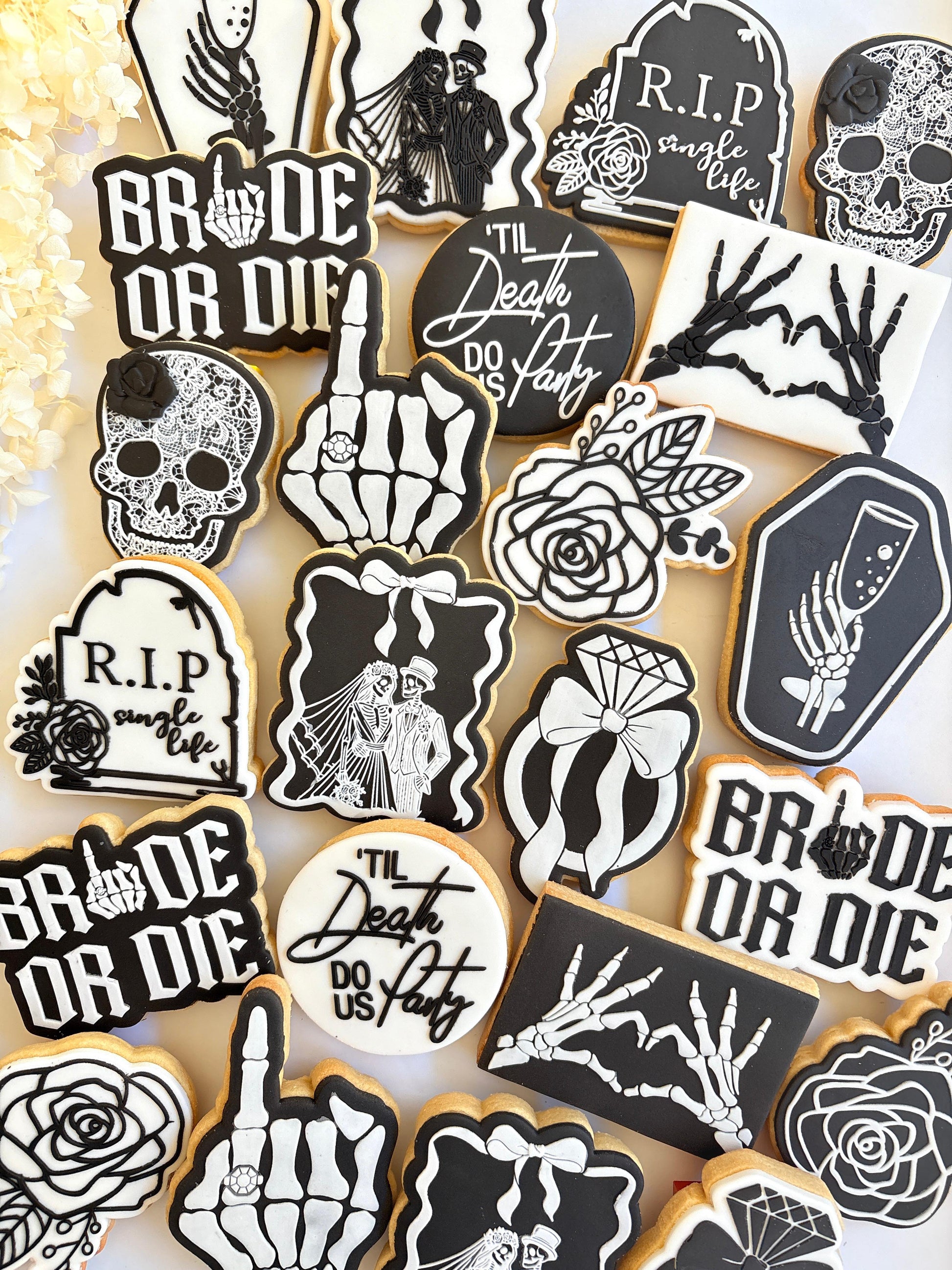 bride or die ring finger wedding ring hens skeleton cookie stamp cookie cutter stampandimpress bride and groom