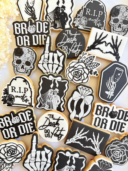 bride or die ring finger wedding ring hens skeleton cookie stamp cookie cutter stampandimpress bride and groom