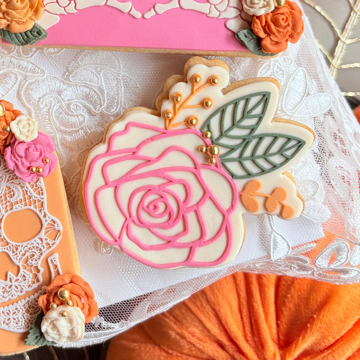 single rose flower fondant cookie stamp cookie cutter stampandimpress