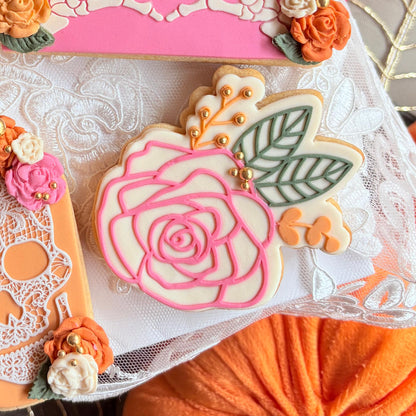 single rose flower fondant cookie stamp cookie cutter stampandimpress