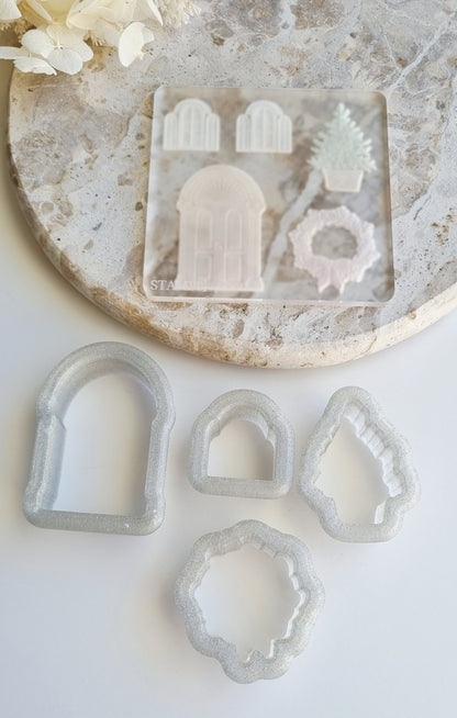 Gingerbread House Mini Set Raised Cookie Stamp/Fondant Debosser & Cutters