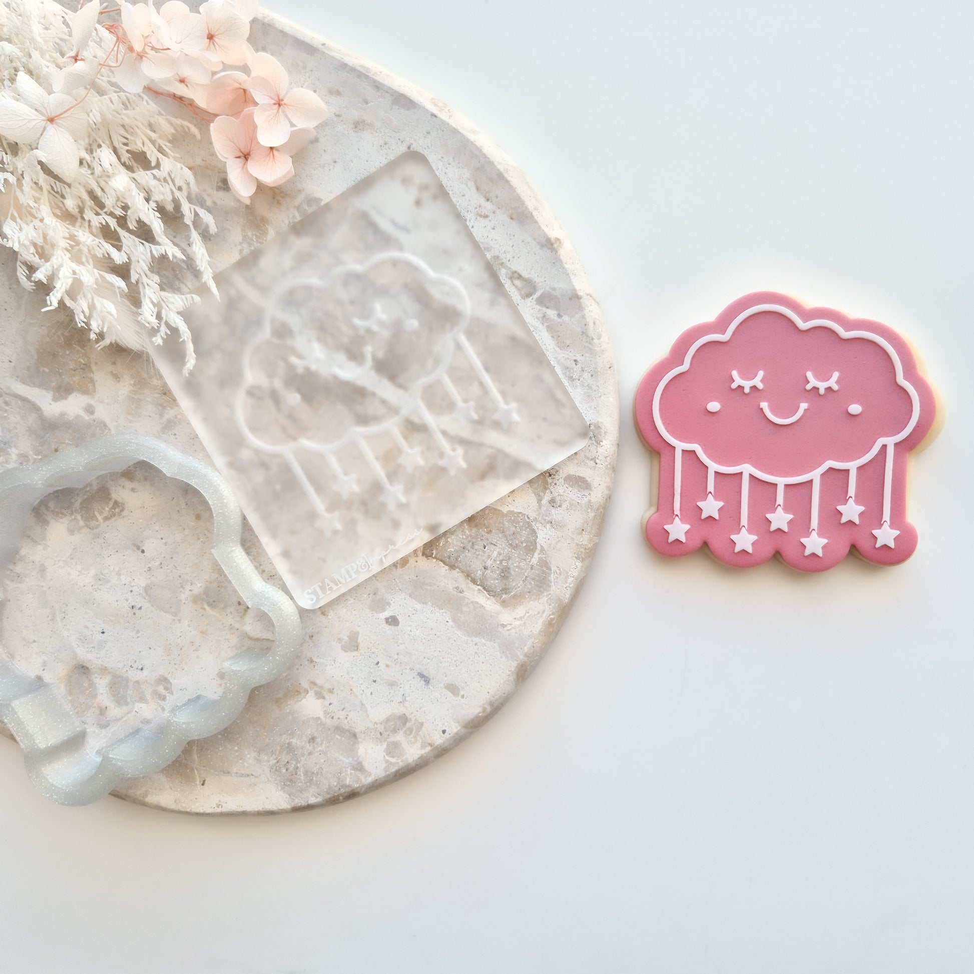Cloud with stars twinkle twinkle little star cookie stamp cookie cutter stampandimpress baby shower