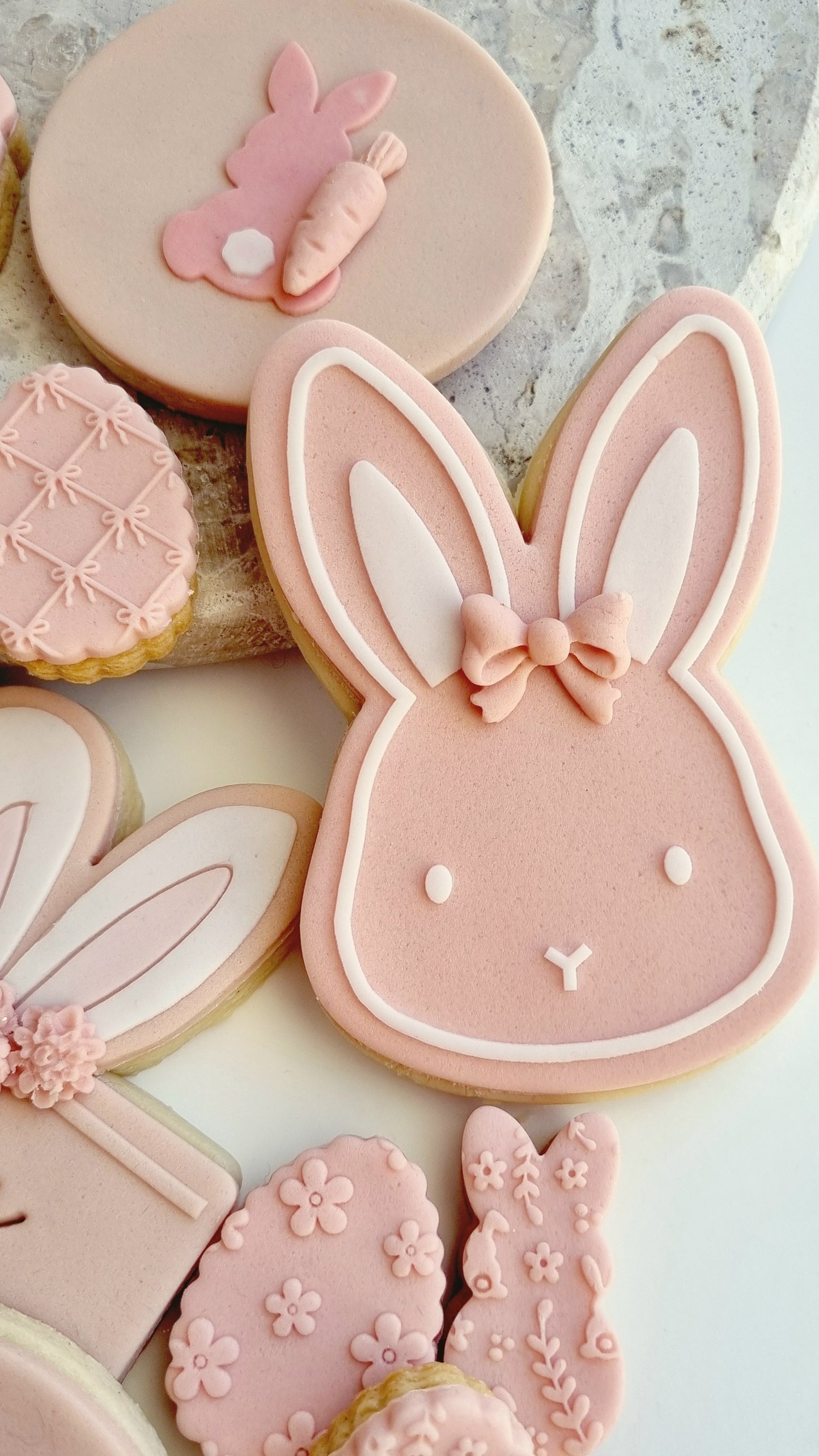 happy easter simple bunny face bunny ears name plaque bow pattern easter egg easter bunny cookie stamp cookie cutter stampandimpress