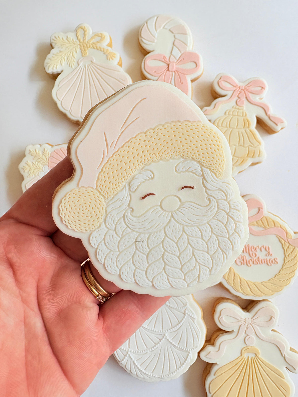 Santa Face Knitted Beard Raised Cookie Stamp/Fondant Debosser & Cutter