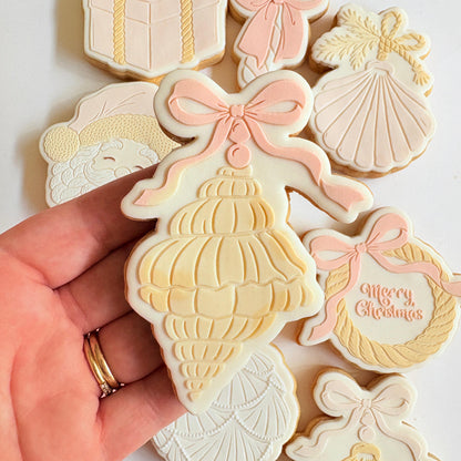 Conch Shell with Bow Raised Cookie Stamp/Fondant Debosser & Cutter