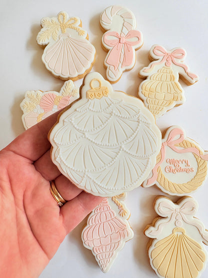 Pearl Shell Bauble Raised Cookie Stamp/Fondant Debosser & Cutter