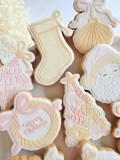 Clam Shell with Bow Raised Cookie Stamp/Fondant Debosser & Cutter
