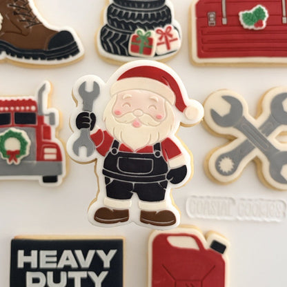 Santa in Overalls Raised Cookie Stamp/Fondant Debosser & Cutter