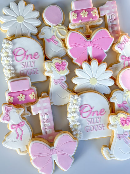 goose with balloon happy birthday one silly goose on the loose bow cookie stamp cookie cutter stampandimpress a silly goose is almost on the loose baby rattle