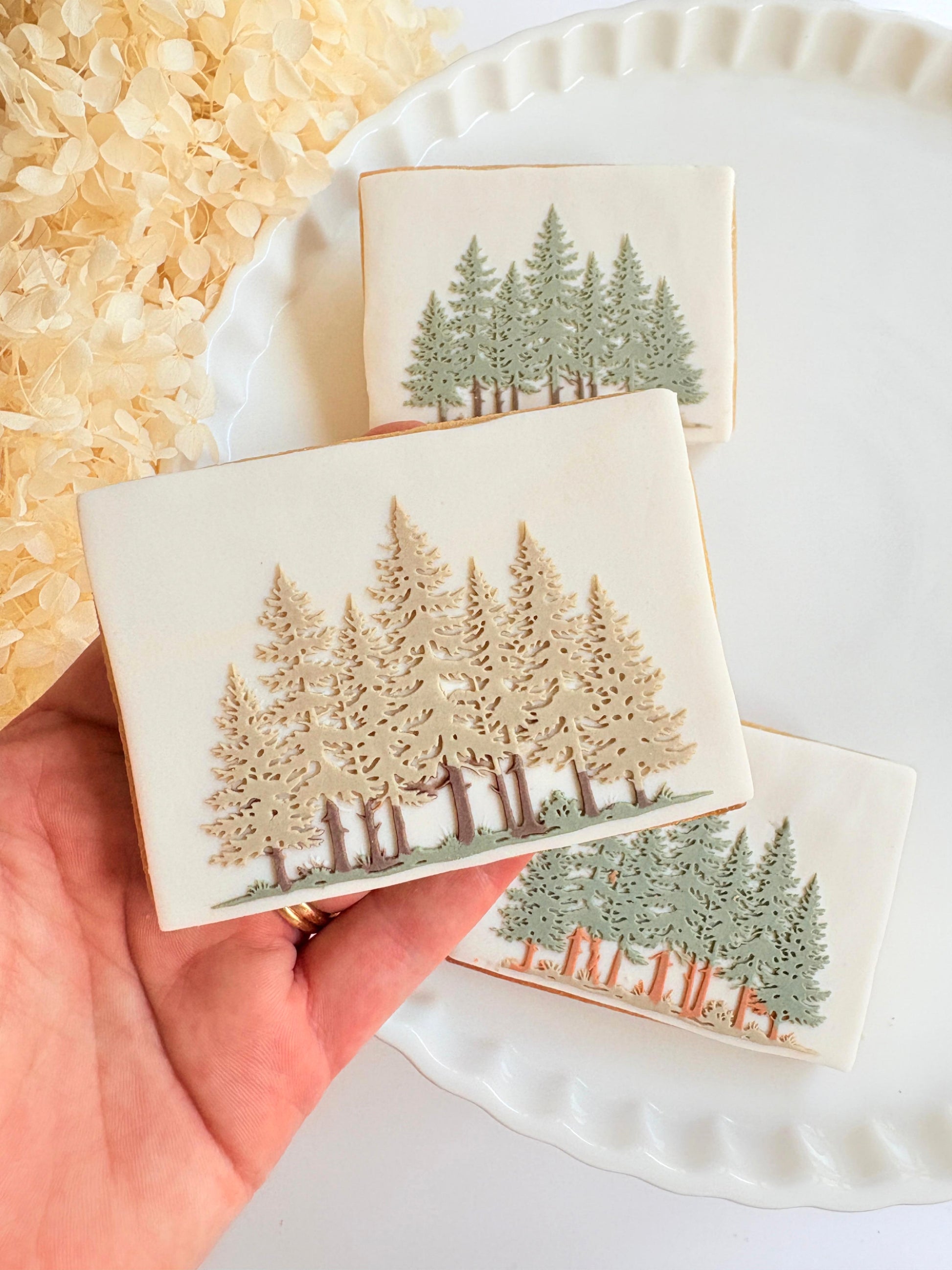 deer mount plaque hunt hunting woods pine tree forest wilderness gun cookie stamp cookie cutter stampandimpress