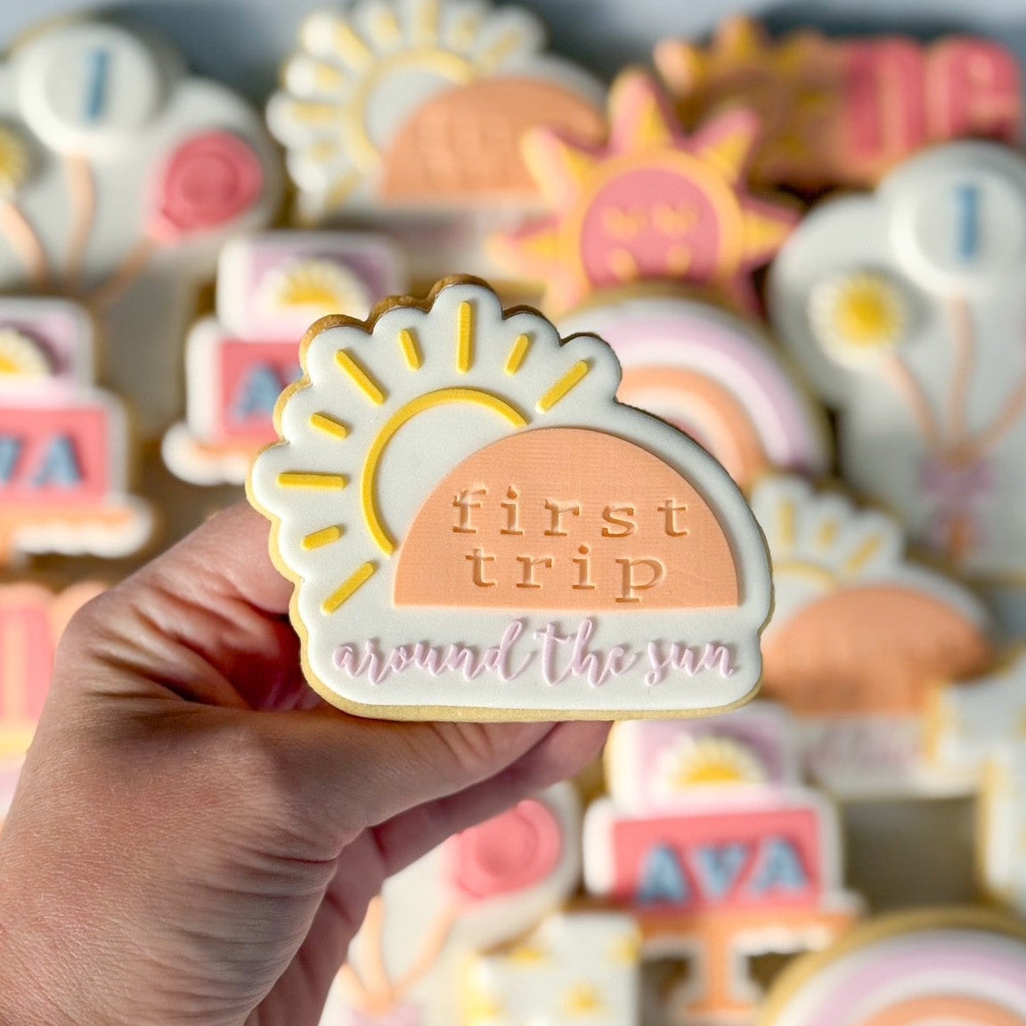 first trip around the sun cookie stamp cookie cutter stampandimpress sunshine one first birthday happy sun one cake mini sun 