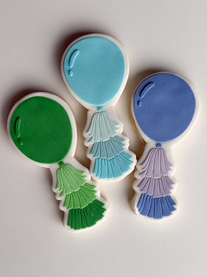 Balloon with Tassels Raised Cookie Stamp/Fondant Debosser & Cutter