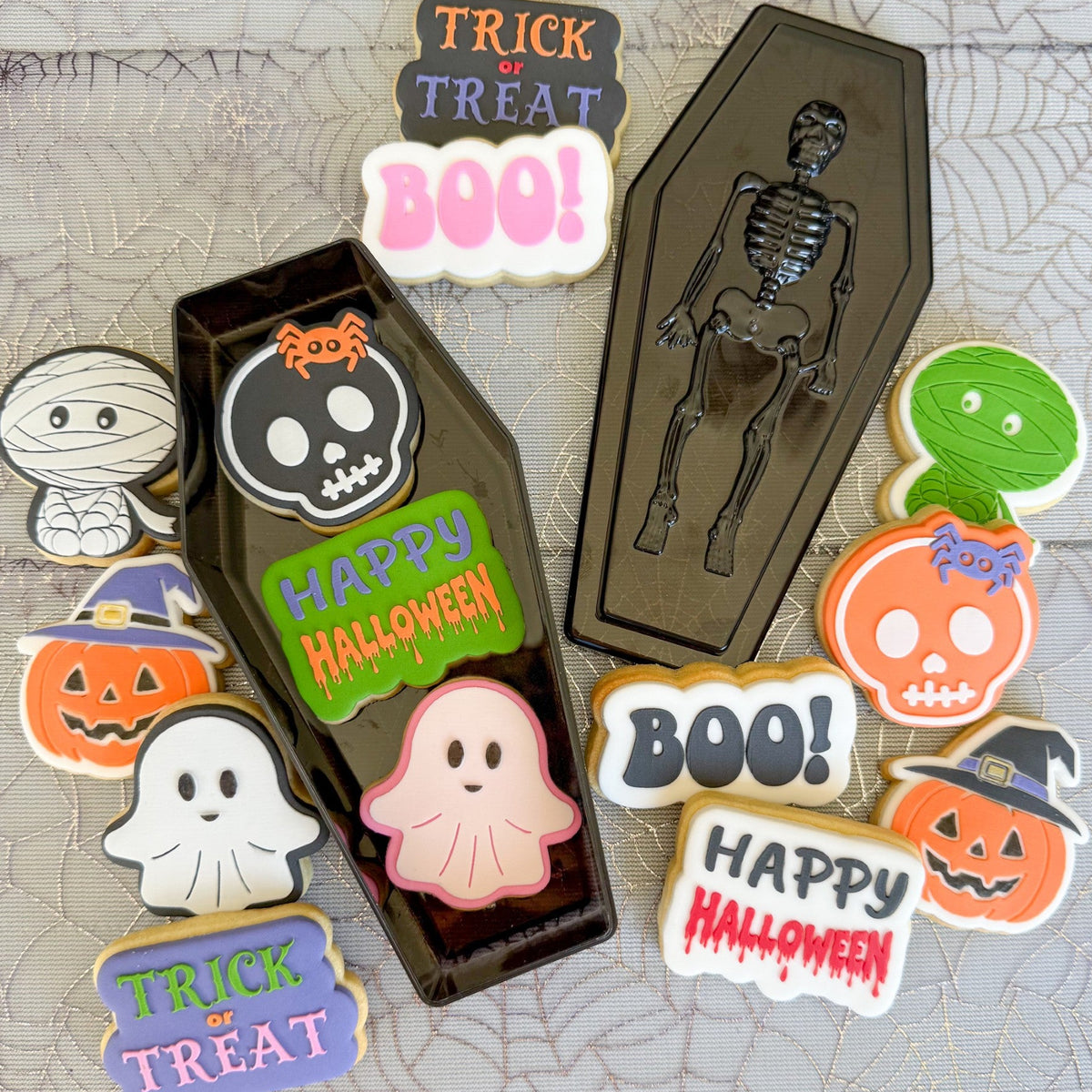 ghost mini halloween trick or treat pumpkin cute skull mummy boo! spooky cookie stamp cookie cutter stampandimpress jack o lantern
